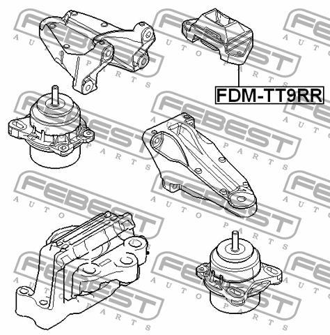 Подушка двигателя задняя Febest FDM-TT9RR