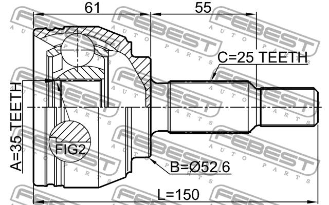 Купити Febest 2410DUSTAWD – суперціна на EXIST.UA!