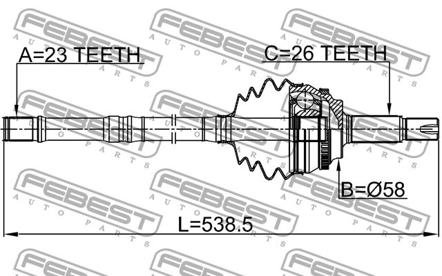 Купити Febest 0114ZZE120A48LH – суперціна на EXIST.UA!
