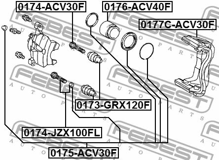 Скоба переднего суппорта Febest 0177C-ACV30F