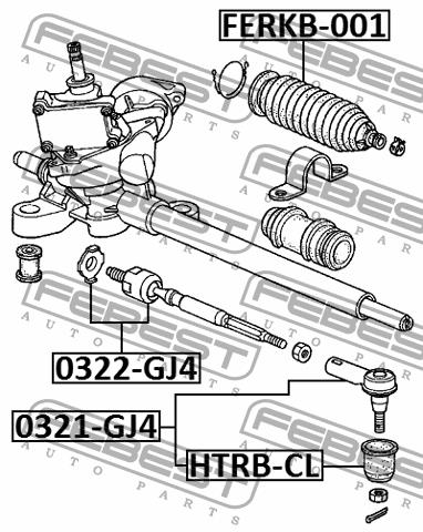 Наконечник рулевой тяги Febest 0321-GJ4