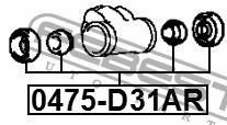 Ремкомплект циліндра гальмівного колісного Febest 0475-D31AR