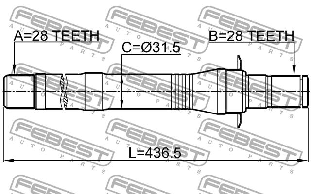 Febest Напіввісь права – ціна 4170 UAH