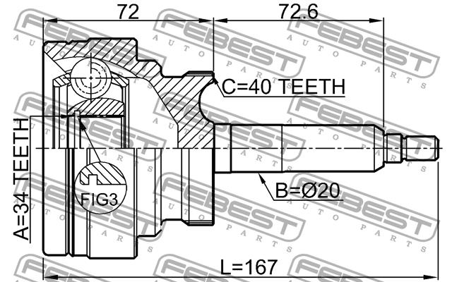 Купити Febest 1410ROD – суперціна на EXIST.UA!