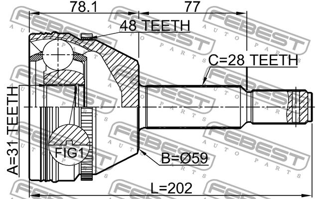 Купити Febest 2110TRD9A48 – суперціна на EXIST.UA!