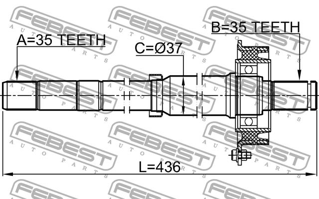 Напіввісь права Febest 2112-ESC