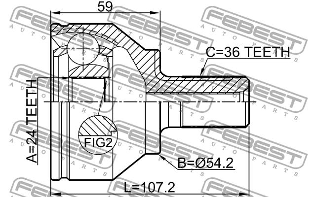 Купити Febest 2710C70 – суперціна на EXIST.UA!