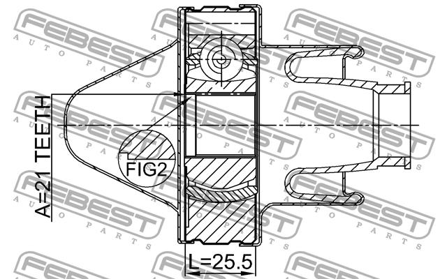 Шарнір карданного валу Febest 3211-SRXSHAF