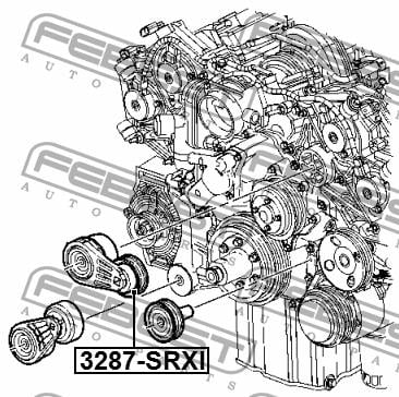 Ролик натяжной ремня поликлинового (приводного) Febest 3287-SRXI