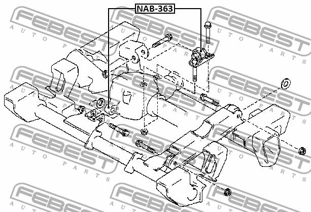 Сайлентблок дифференциала Febest NAB-363