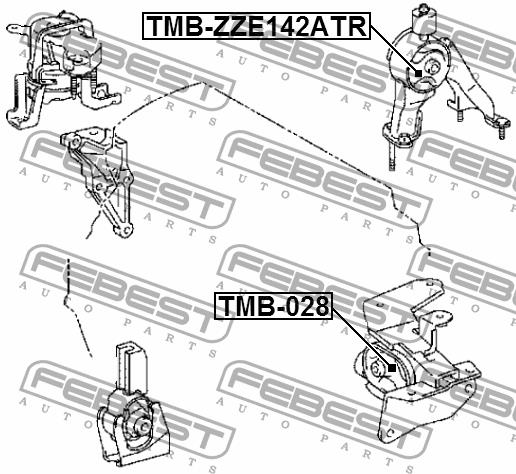 Подушка двигуна задня Febest TMB-ZZE142ATR