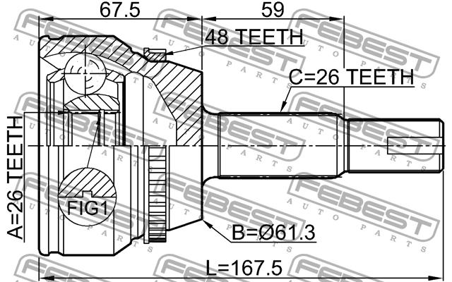 Купить Febest 0110ACV40L26A48 – отличная цена на EXIST.UA!