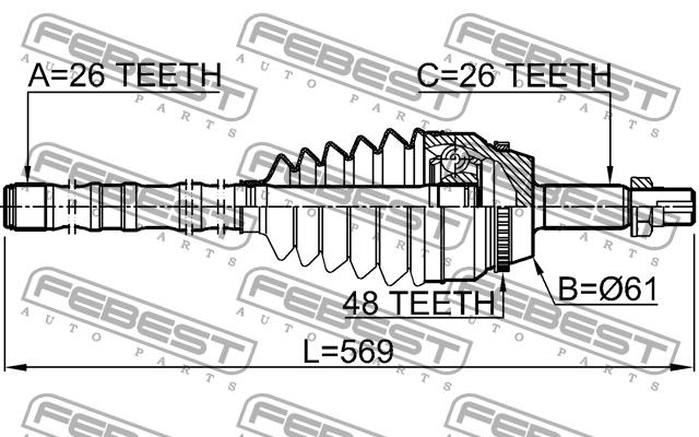 Купити Febest 0114-ACV40L26A48 за низькою ціною в Україні!