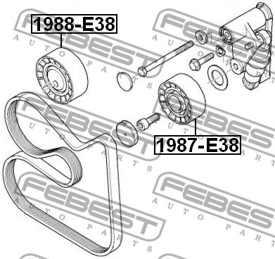 Ролик обводной ремня поликлинового (приводного) Febest 1988-E38