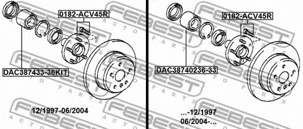 Ступица колеса задняя Febest 0182-ACV45R