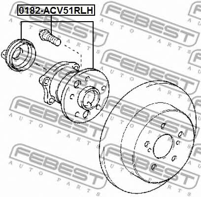 Ступица колеса задняя левая Febest 0182-ACV51RLH