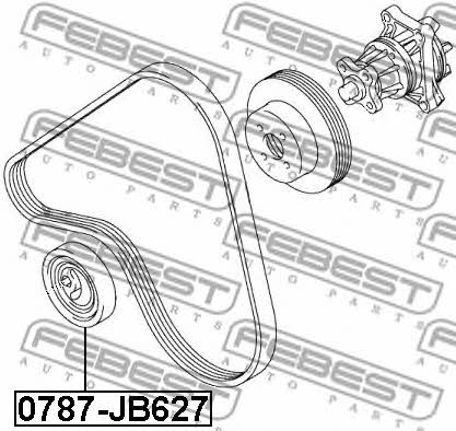 Ролик натяжной ремня поликлинового (приводного) Febest 0787-JB627