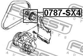 Ролик натяжной Febest 0787-SX4