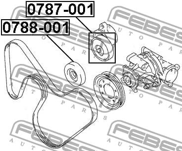 Ролик обводной ремня поликлинового (приводного) Febest 0788-001