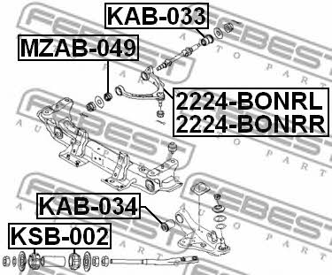 Рычаг подвески передний верхний левый Febest 2224-BONRL