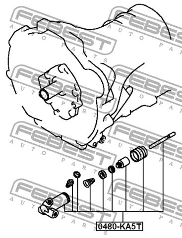 Циліндр зчеплення, робочий Febest 0480-KA5T