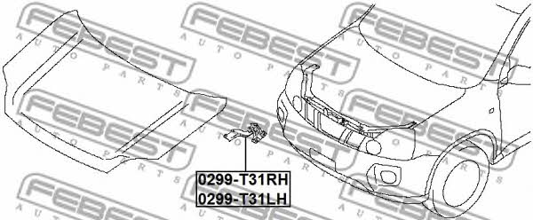 Febest Петля капоту права – ціна 1806 UAH