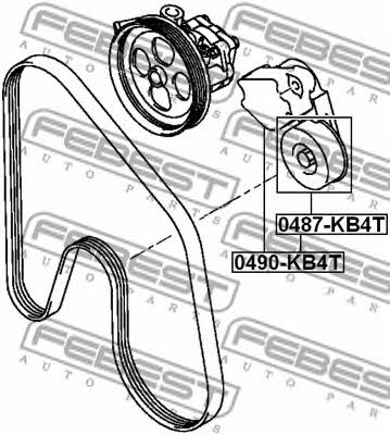 Ролик натяжной Febest 0487-KB4T