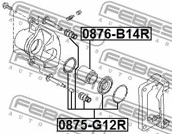 Поршень заднего тормозного суппорта Febest 0876-B14R