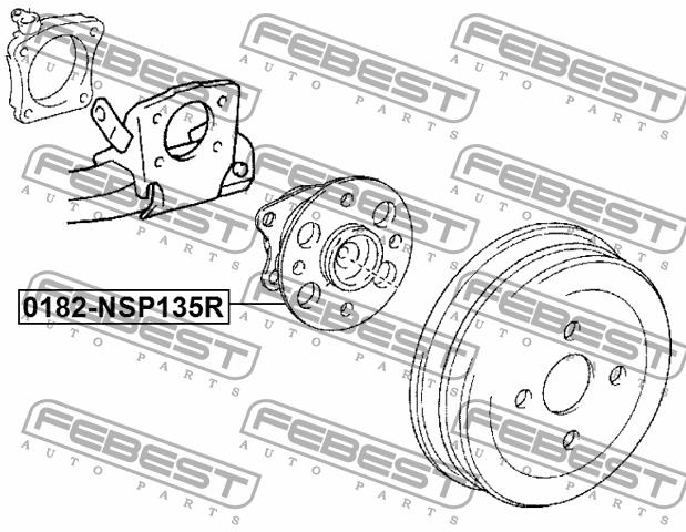 Ступица колеса задняя Febest 0182-NSP135R