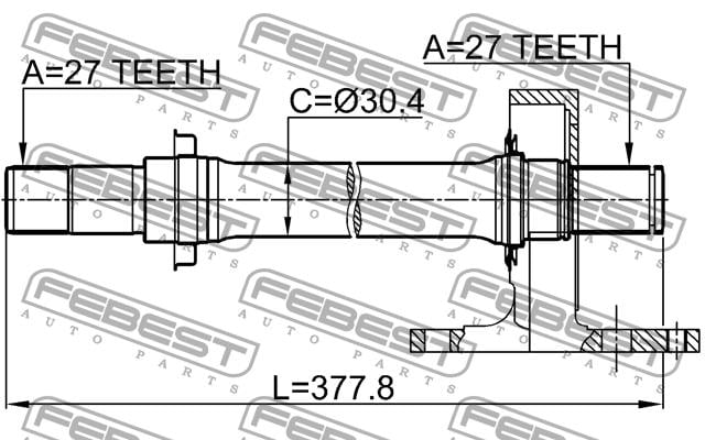 Febest Полуось правая – цена 5505 UAH