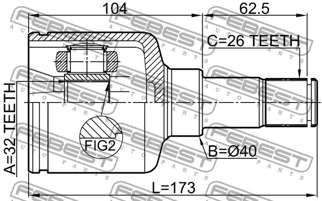 Купить Febest 2111CB4LH – отличная цена на EXIST.UA!