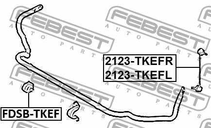 Стійка стабілізатора переднього ліва Febest 2123-TKEFL