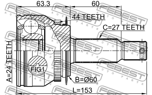 Купить Febest 2210CER15A44 – отличная цена на EXIST.UA!