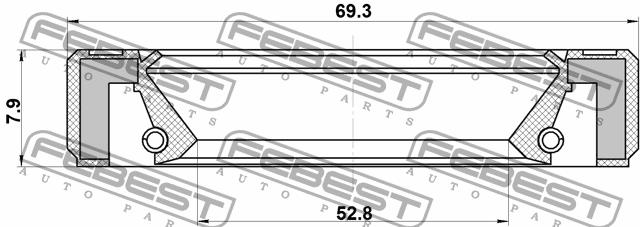 Сальник хвостовика редуктора Febest 95GBY-54690808L