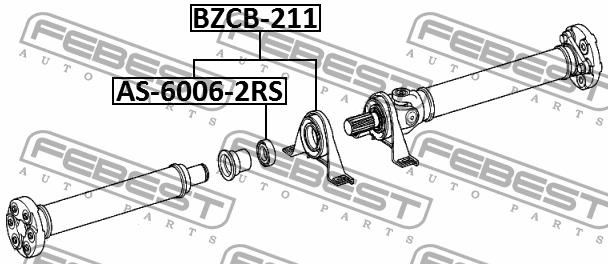 Подшипник подвесной вала карданного Febest BZCB-211
