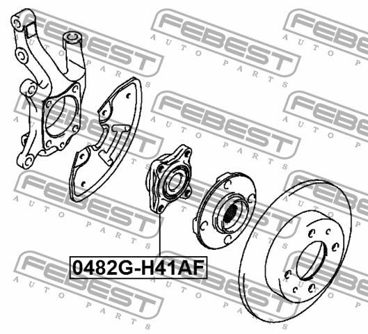 Ступица колеса передняя Febest 0482G-H41AF