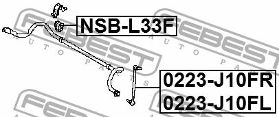 Втулка стабілізатора переднього Febest NSB-L33F