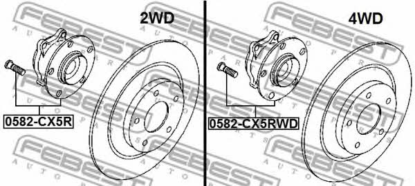 Ступица колеса задняя Febest 0582-CX5RWD