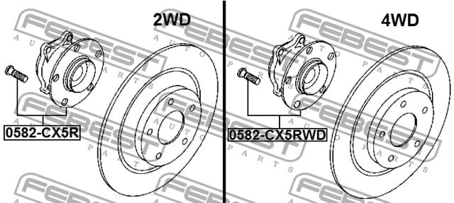 Ступица колеса задняя Febest 0582-CX5RWD