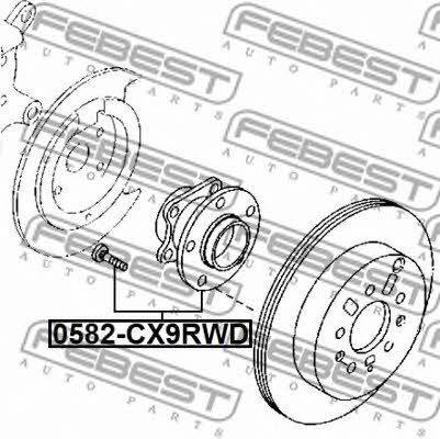 Ступица колеса задняя Febest 0582-CX9RWD