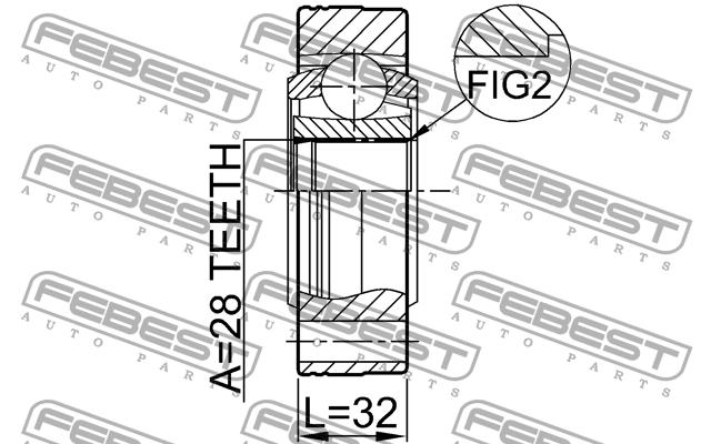 Febest Шарнир равных угловых скоростей (ШРУС) – цена 2250 UAH