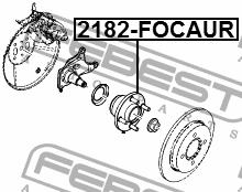 Ступица колеса задняя Febest 2182-FOCAUR