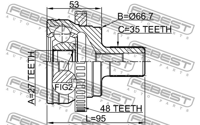 Купить Febest 1610-220A48 по низкой цене в Украине!