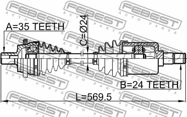Купить Febest 1614203RH – отличная цена на EXIST.UA!