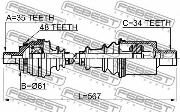 Купить Febest 1614210LH – отличная цена на EXIST.UA!