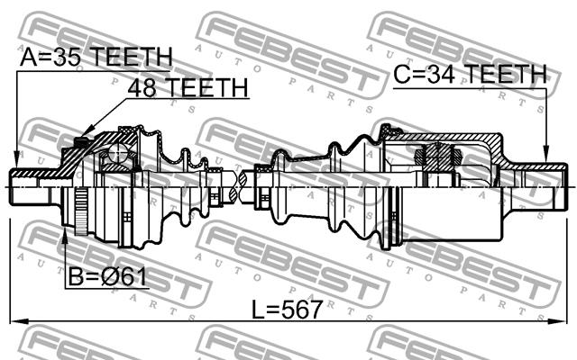 Купить Febest 1614-210LH по низкой цене в Украине!