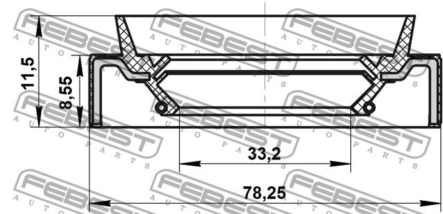 Сальник дифференциала Febest 95JBS-35780912X