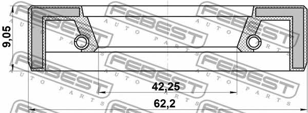 Сальник ступицы колеса задней Febest 95FAS-54620909X