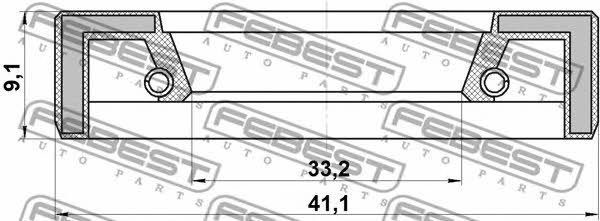 Сальник ступицы колеса задней Febest 95FAY-35410609X
