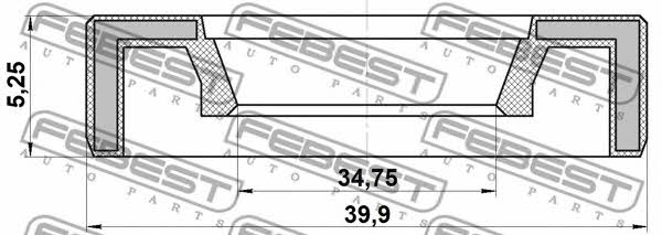 Сальник ступицы колеса задней Febest 95AAY-35400511X